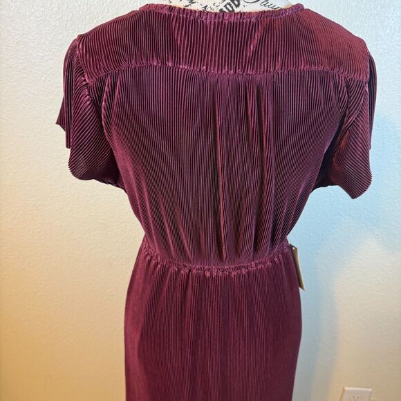 NWT BALTIC BORN Athena Pleated Ribbed Maxi Dress Mulberry Bridesmaid Sz S - Picture 7 of 10
